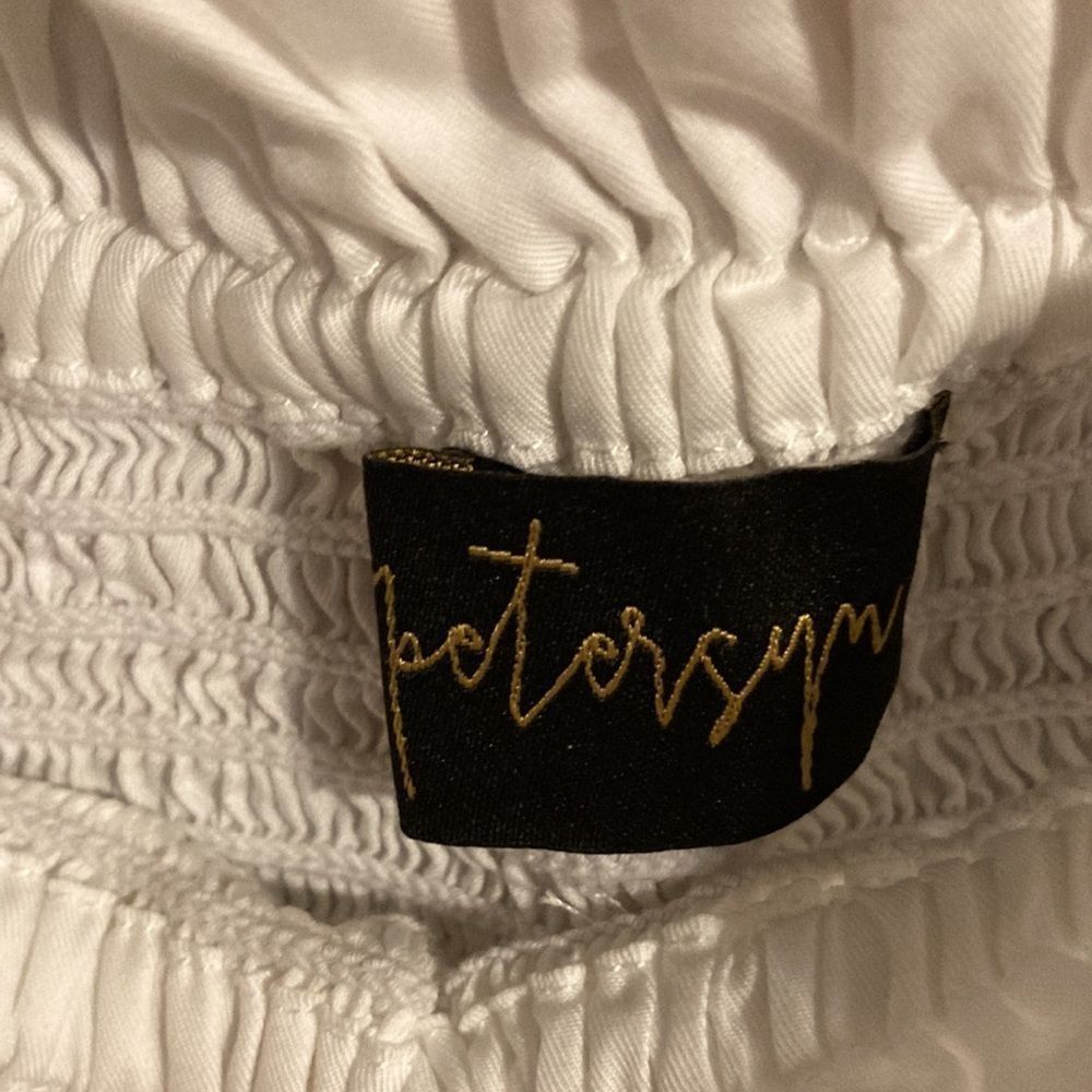 Womens XS Petersyn White Off The Shoulder Longsleeve Crop Top - Picture 4 of 9